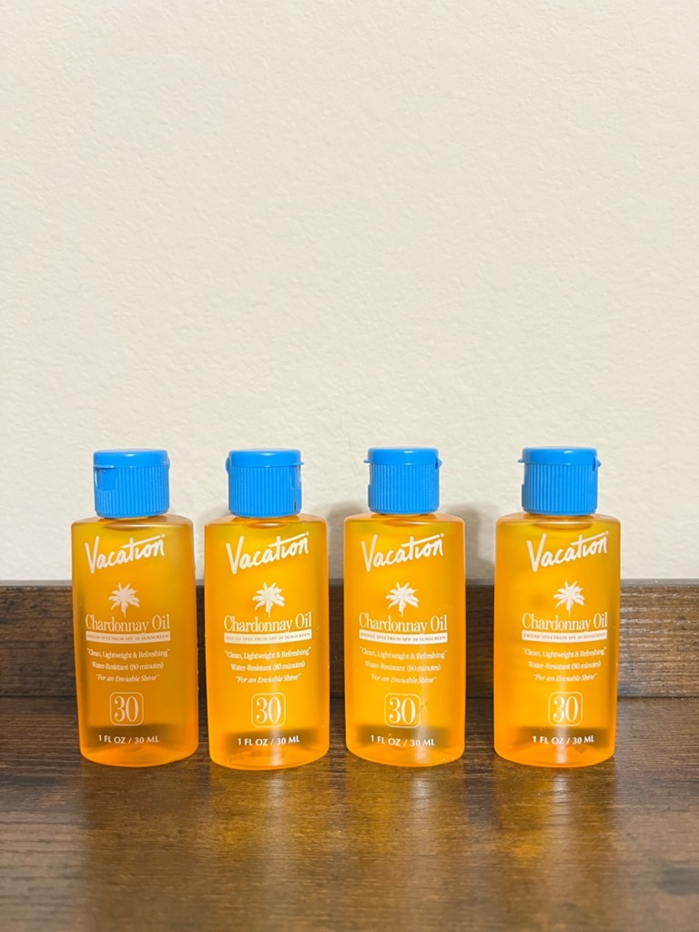 Vacation Chardonnay Oil SPF 30 Travel Size 1 fl oz 30 ml Set of 4